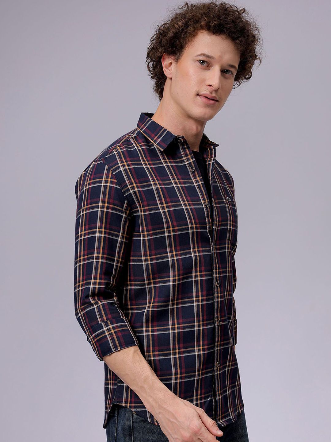 The Indian Garage Co Men Opaque Checked Cotton Casual Shirt