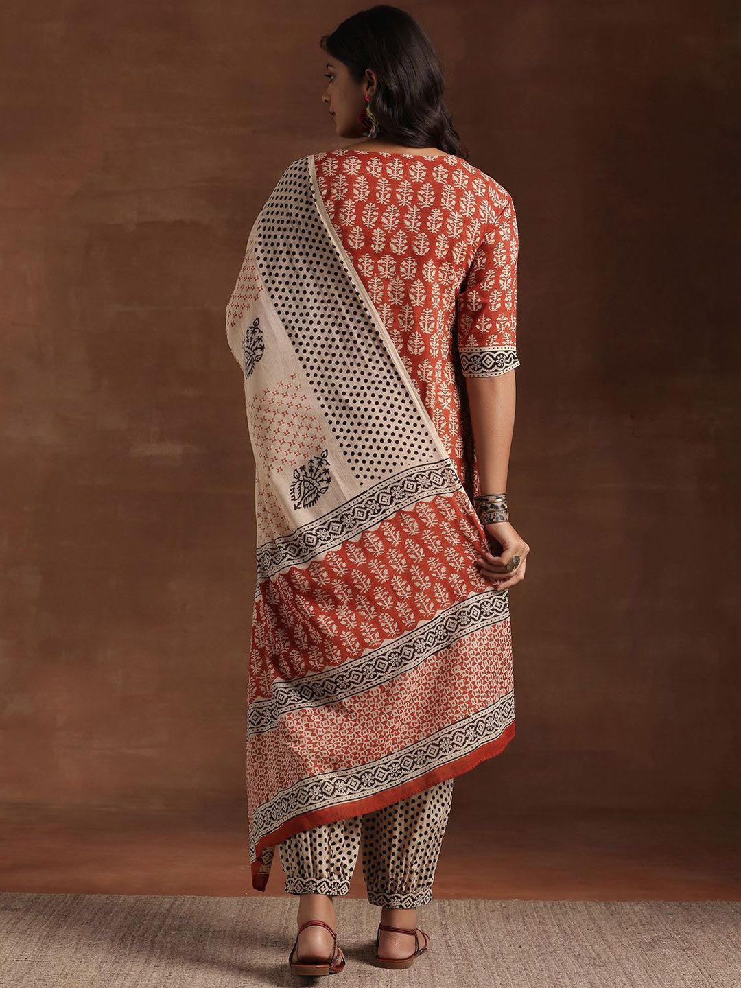 Libas Floral Printed Straight Kurta With Salwar And Dupatta
