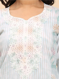 Mamicha Women Floral Printed Regular Pure Cotton Kurta with Palazzos & With Dupatta