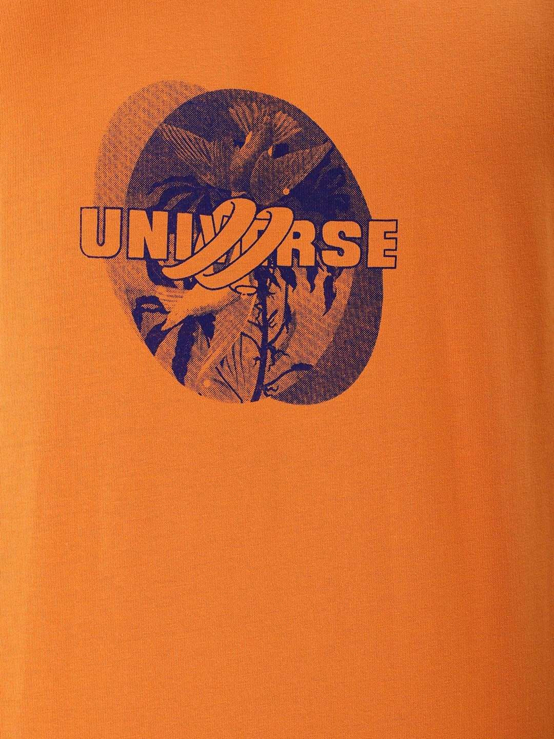 The Indian Garage Co Pure Cotton Graphic Printed Round Neck Slim Fit T-shirt