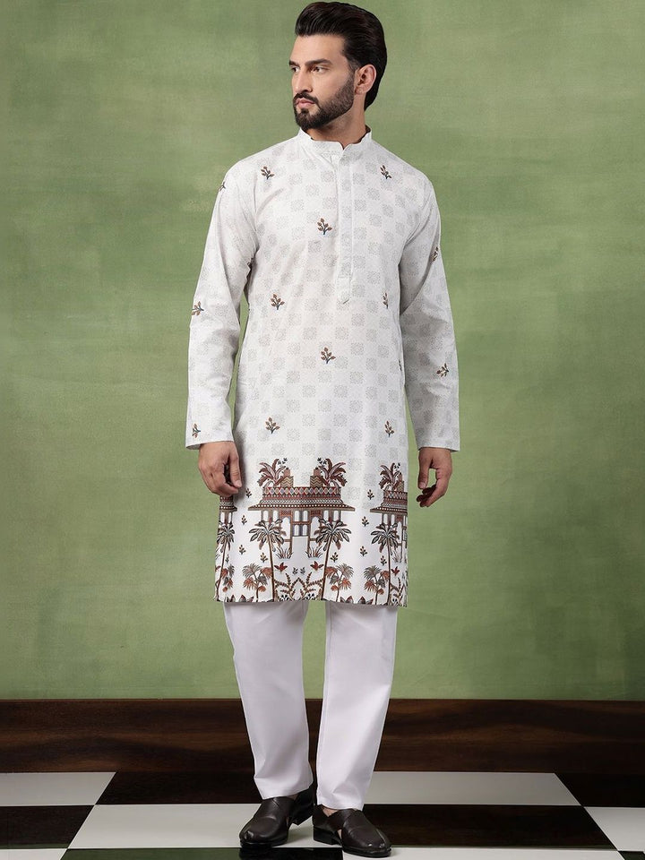 SOJANYA Men Floral Printed Kurta