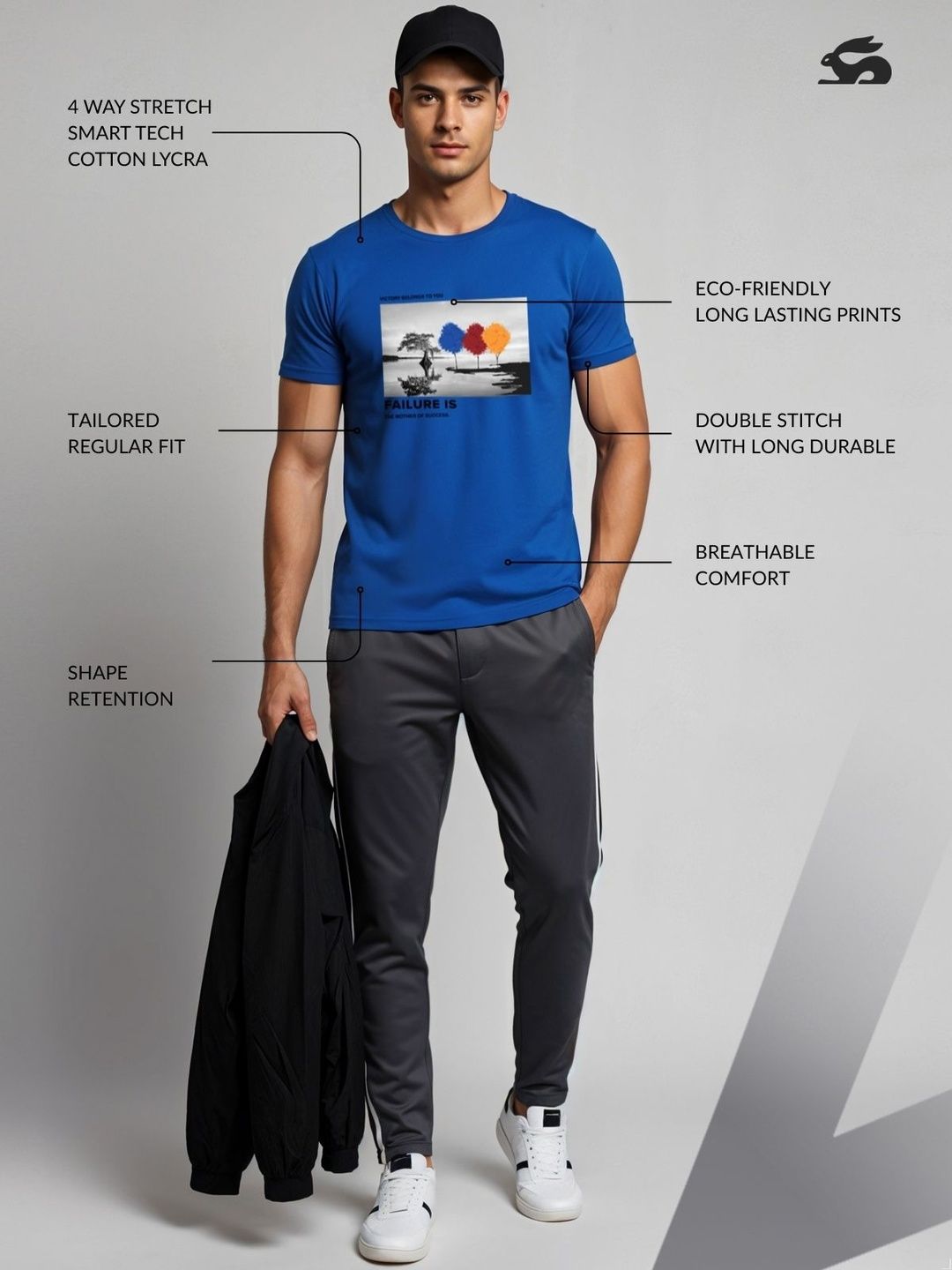 ADRO Graphic Printed Round Neck Skin-Friendly Regular Fit T-shirt