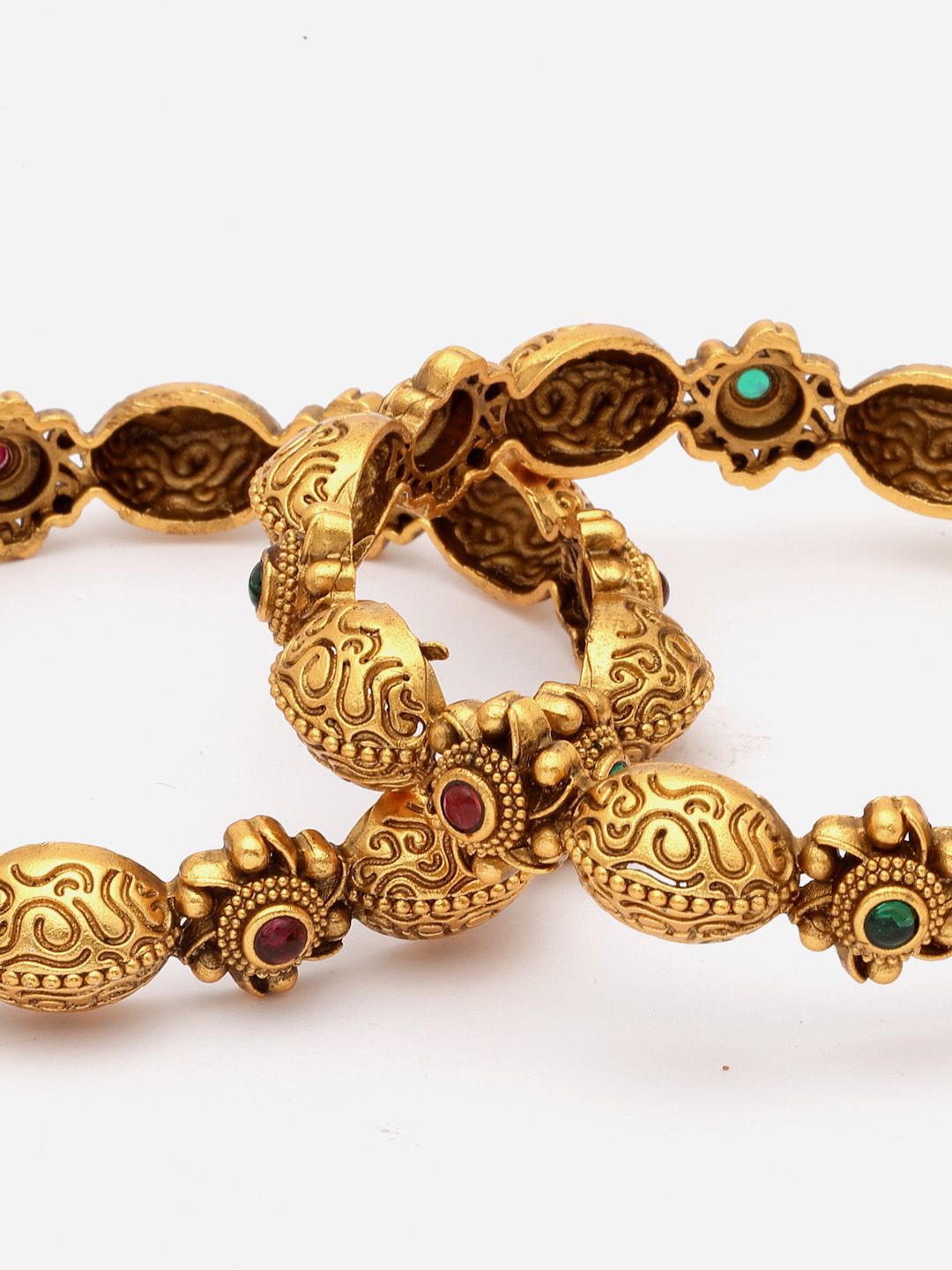 Set PANASH 2 Gelang Antik Bersalut Emas 24 CT