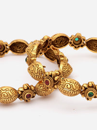 Set PANASH 2 Gelang Antik Bersalut Emas 24 CT
