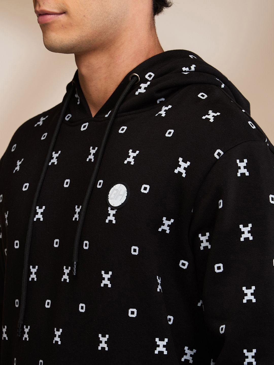 Being Human Geometric Printed Hooded Long Sleeves Pullover