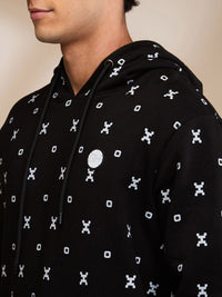 Being Human Geometric Printed Hooded Long Sleeves Pullover