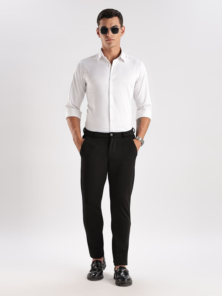 ADRO Men Slim Fit Solid Satin Casual Shirt