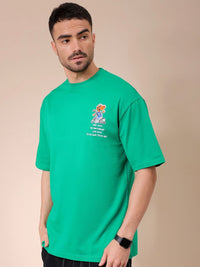 The Indian Garage Co Men Graphic Printed Round Neck Cotton Oversized T-shirt