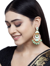 Anouk Gold-Plated Cubic Zirconia Studded Contemporary Drop Earrings