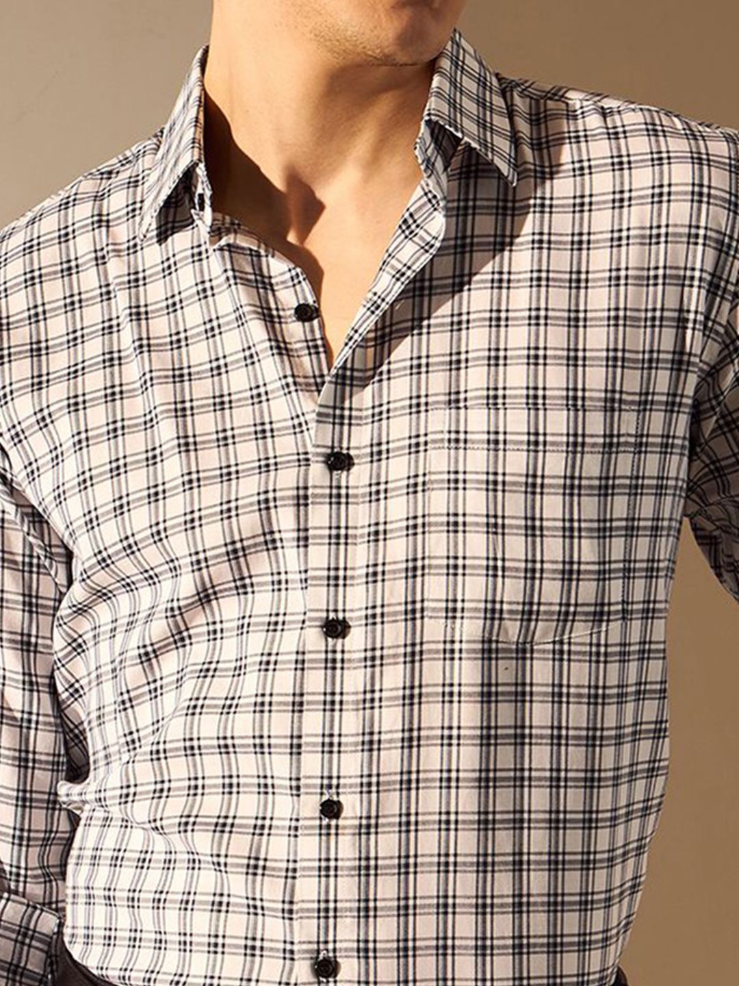 DENNISON Men Smart Opaque Checked Formal Shirt