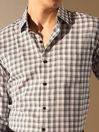 DENNISON Men Smart Opaque Checked Formal Shirt