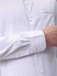 The Indian Garage Co. X Luxe Men Cutaway Collar Vertical Striped Slim Fit Formal Shirt
