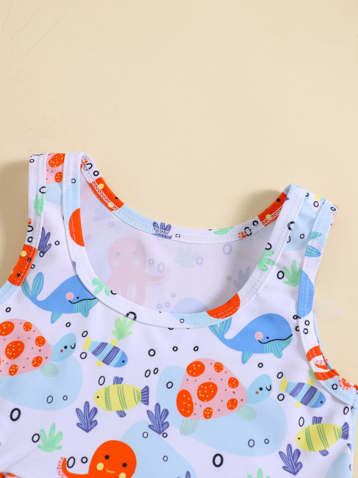 YK Girls Printed Swimset