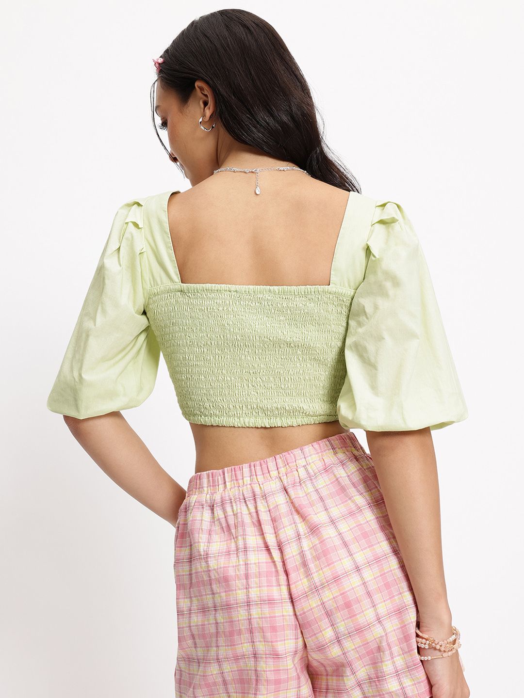 DressBerry Smock Serenade Cut-Out Sweetheart Neck Crop Top