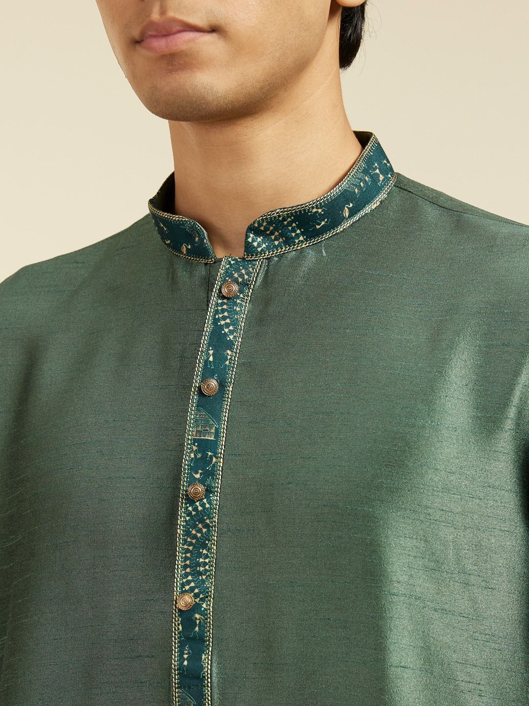 Diwas by Manyavar Mandarin Collar Straight Kurta