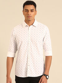 Being Human Slim Fit Opaque Printed Pure Cotton Casual Shirt