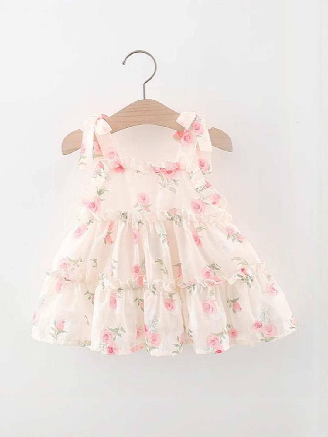 YK Floral Print Fit & Flare Dress