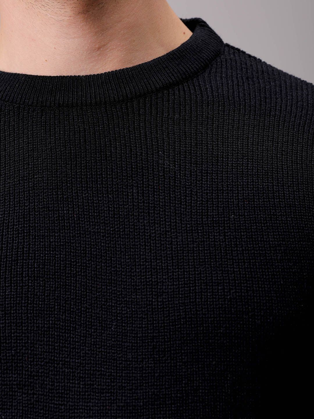 The Indian Garage Co Men Solid Round Neck Pullover