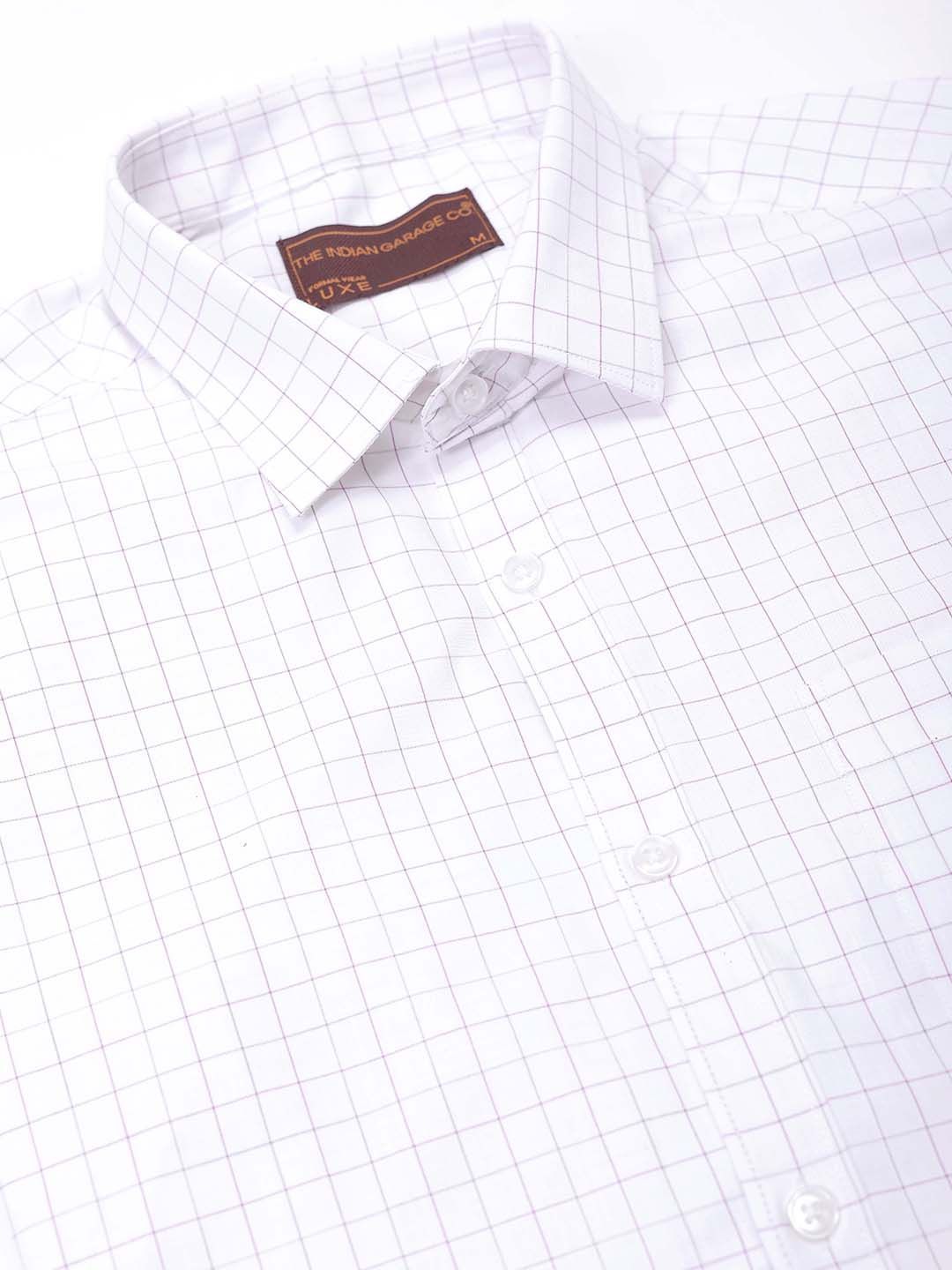 The Indian Garage Co. X Luxe Men Spread Collar Micro Checked Slim Fit Formal Shirt