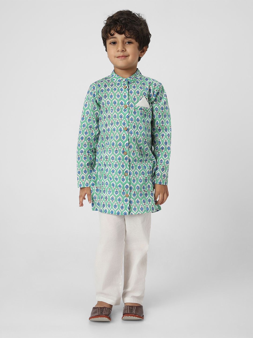 Nauti Nati Boys Cotton Printed Kurta Set