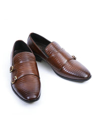 MONKSTORY Men Atelier 1970 Textured Double Formal Monk Shoes