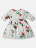 Nauti Nati Girls Soft Rayon Cotton Strawberry Print Frock