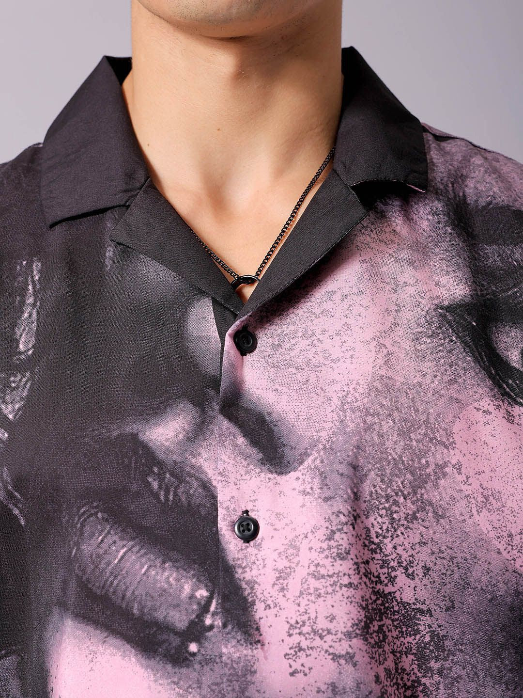 The Indian Garage Co Men Cuban Collar Graphic Printed Oversized Casual Shirt