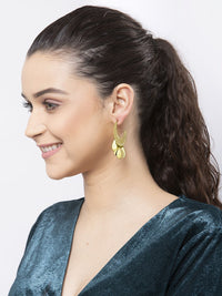 Anouk Gold-Plated Contemporary Half Hoop Earrings