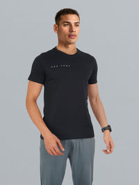 HRX by Hrithik Roshan Monochrome Typography Printed Pure Cotton Yoga T-shirt