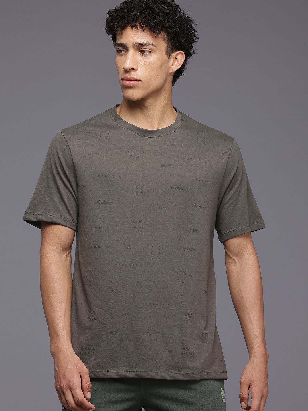 HRX by Hrithik Roshan Men Typography Printed Relaxed Fit Yoga T-shirt