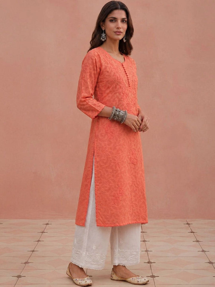 Rumah Wanita Chikankari Sulam Kurta Chikankari