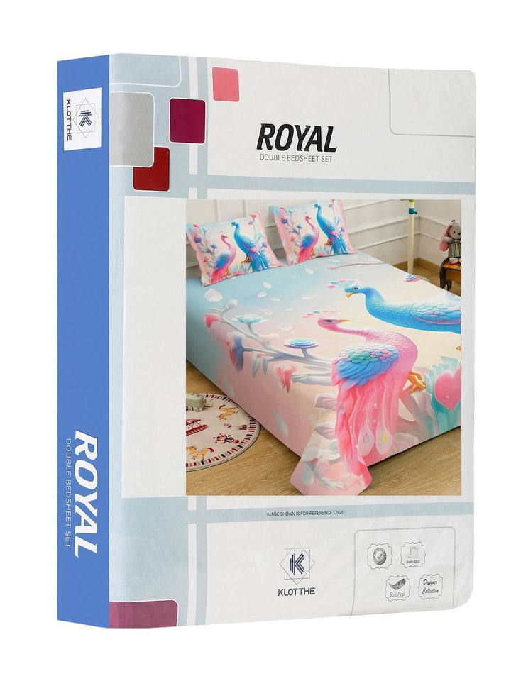 KLOTTHE Pink Ethnic Motifs Printed 400 TC King Superfine Bedsheets