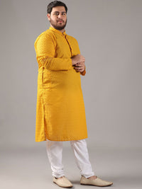 SOJANYA PLUS Plus Size Men Ethnic Motifs Embroidered Pure Cotton Kurta With Pyjamas