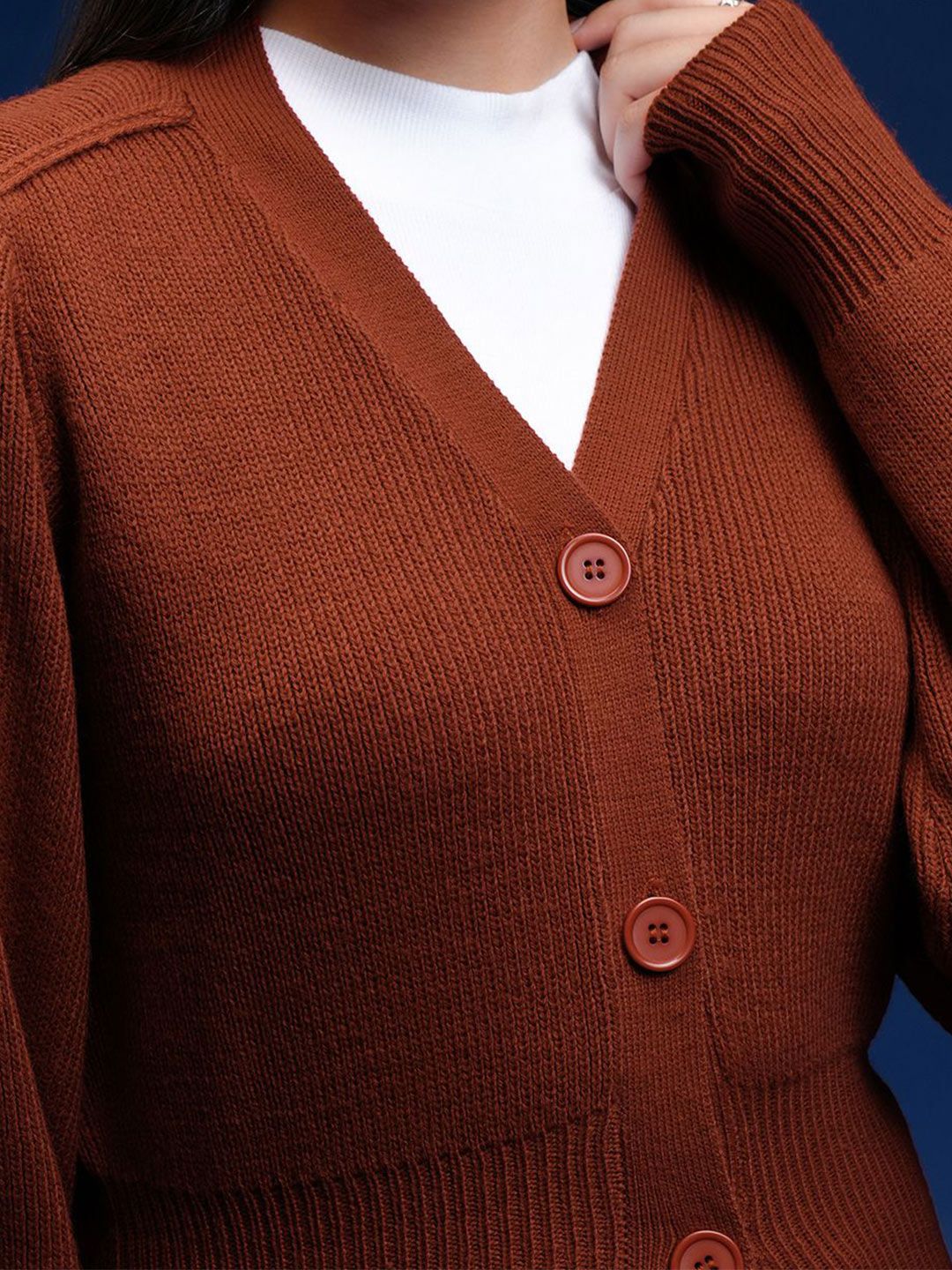 Tokyo Talkies Women V - Neck Cardigan Sweater