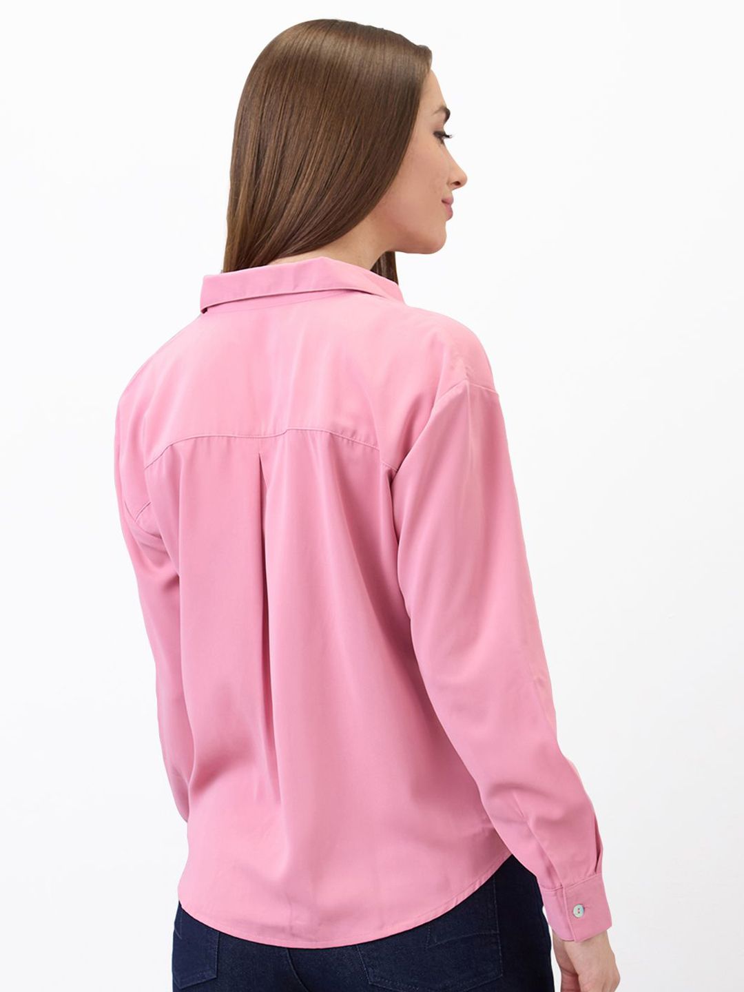 SPYKAR Women Regular Fit Spread Collar Solid Casual Shirt