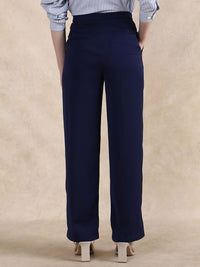 RAREISM Women Tailored Straight Fit High-Rise Solid Trousers
