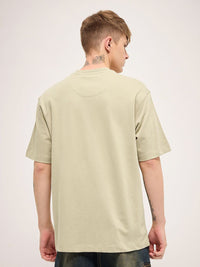 THE BEAR HOUSE Pure Cotton Graphic Printed Round Neck Oversized T-shirt