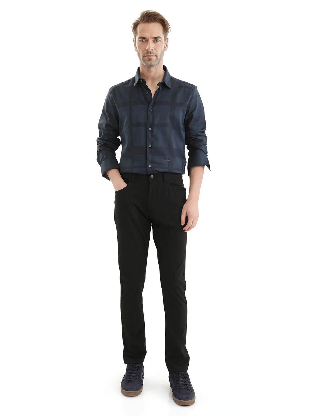 RARE RABBIT Men Comfort Low Distress Stretchable Jeans