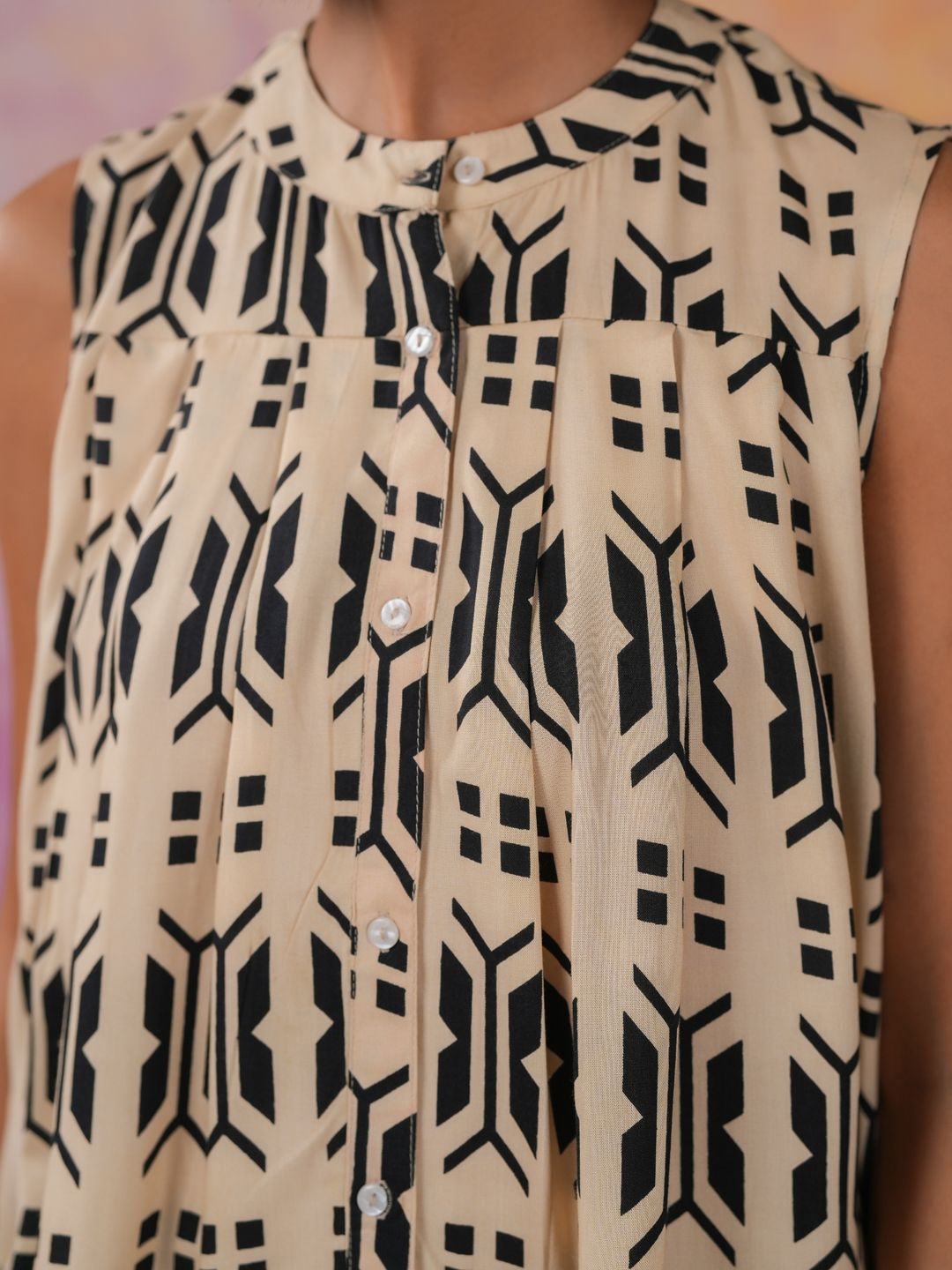 SANSKRUTIHOMES Printed Sleeveless Top & Trousers Co-ords