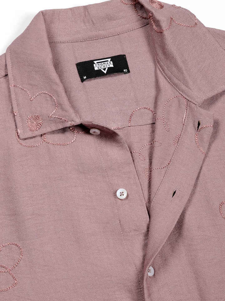 Thomas Scott Men Embroidered Regular Fit Casual Shirt