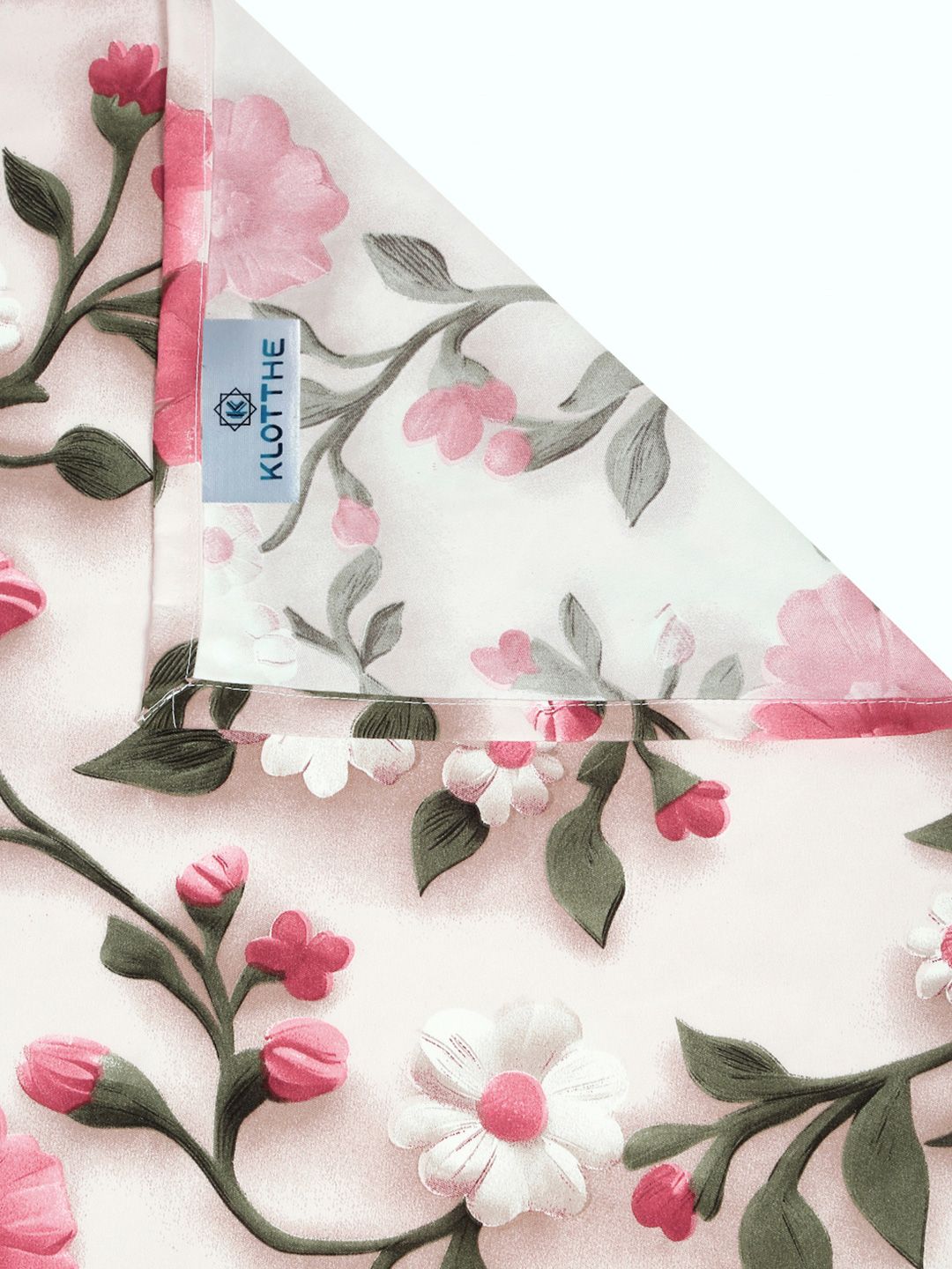 KLOTTHE Floral Pink Printed Flat 300 TC King Superfine 7D Cadar Dengan 2 Sarung Bantal