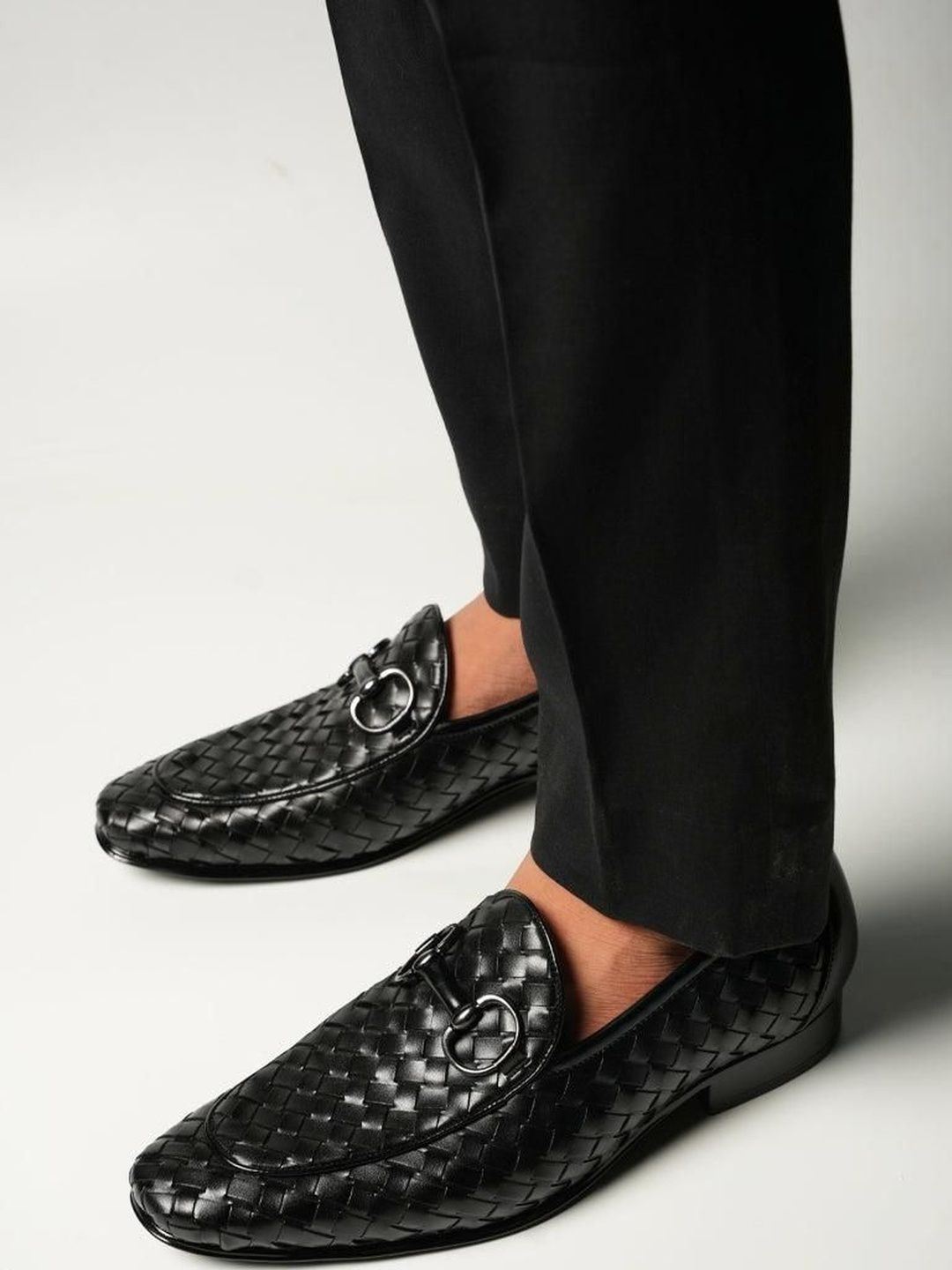 MONKSTORY Men Horsebit Smart Hand Woven Slip-Ons Loafers