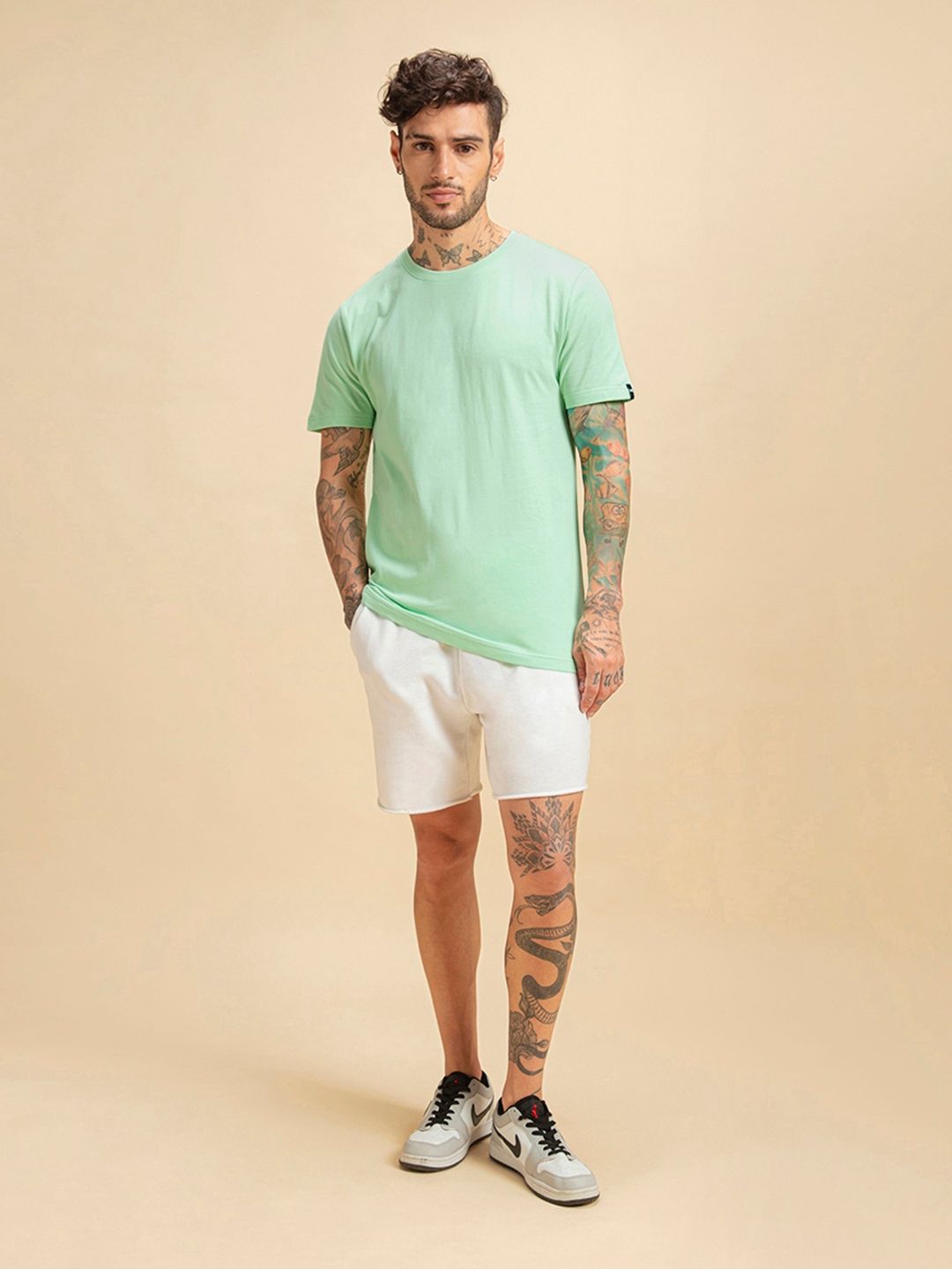 Bewakoof Men Sea Green Solid T-shirt