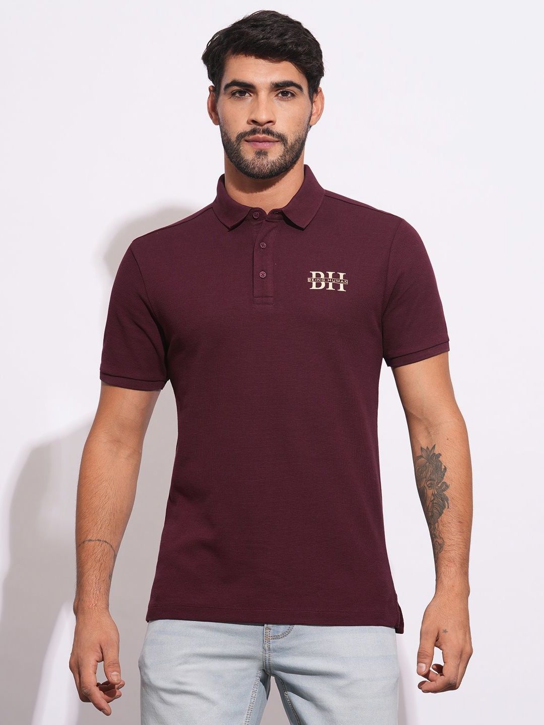 Being Human Men Polo Collar T-shirt