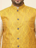 SOJANYA PLUS Lelaki Plus Size Printed Mandarin Collar Nehru Jaket