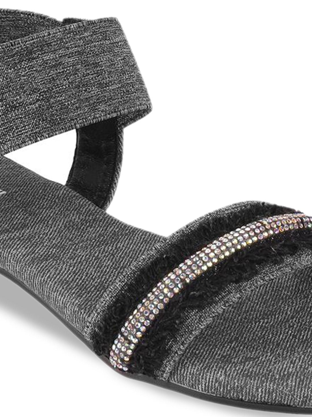 Mochi Women Western Embellished Open Toe Flats