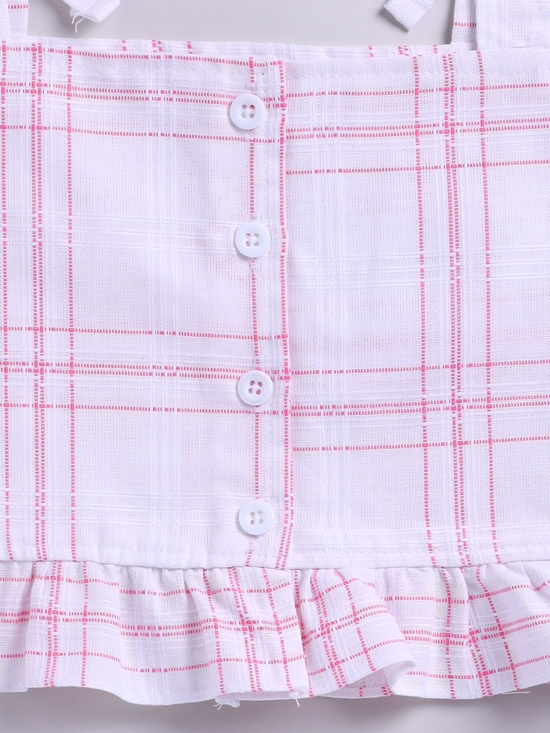 Moms Love Infant Girls Cotton Checked Top with Shorts