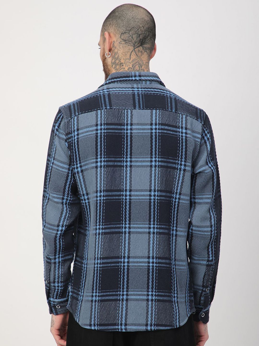 VASTRADO Men Classic Fit Spread Collar Tartan Checked Cotton Casual Shirt