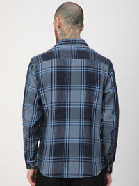 VASTRADO Men Classic Fit Spread Collar Tartan Checked Cotton Casual Shirt