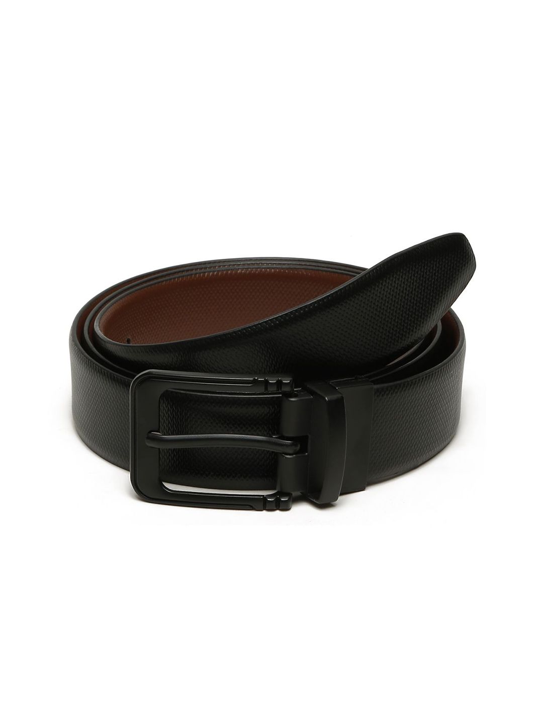 Teakwood Leathers Men Textured Leather Reversible Formal Belt